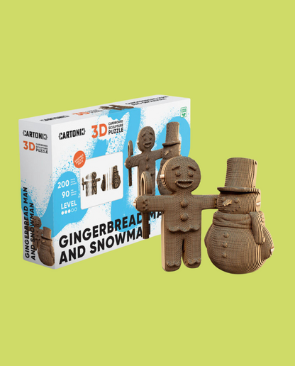 Puzzle Gingerbread man and Snowman Cartonic