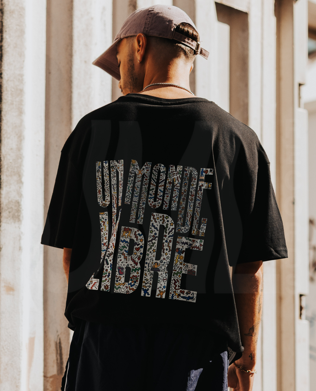 T-shirt Un Monde Libre Pop noir