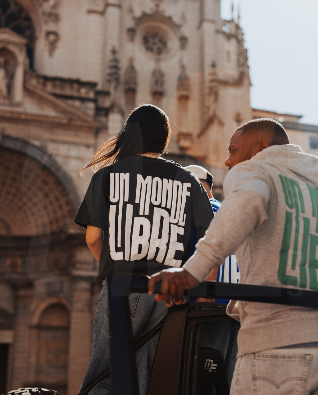 T-shirt Un Monde Libre sérigraphie gris charbon