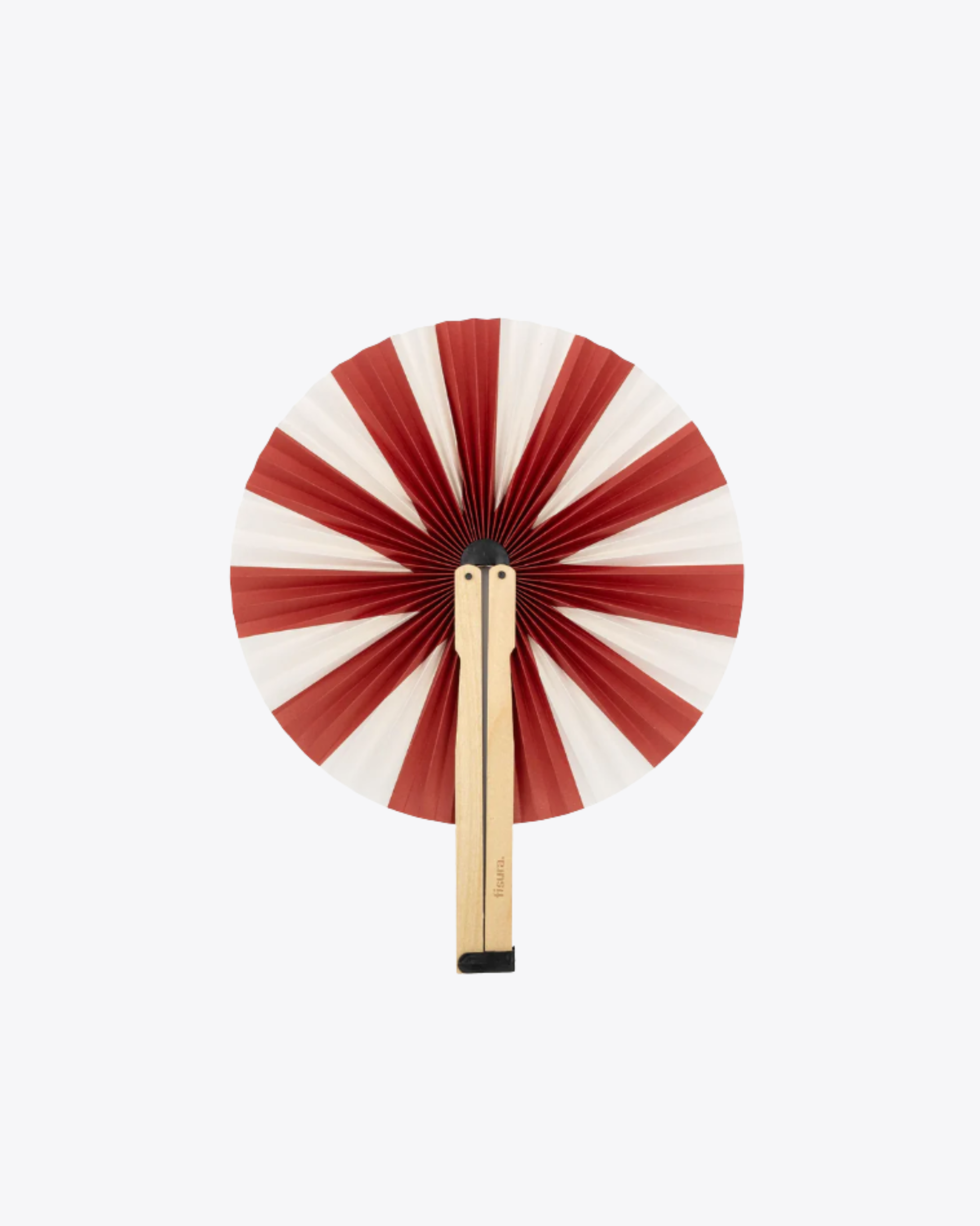 Eventail Rayures rouge et blanc