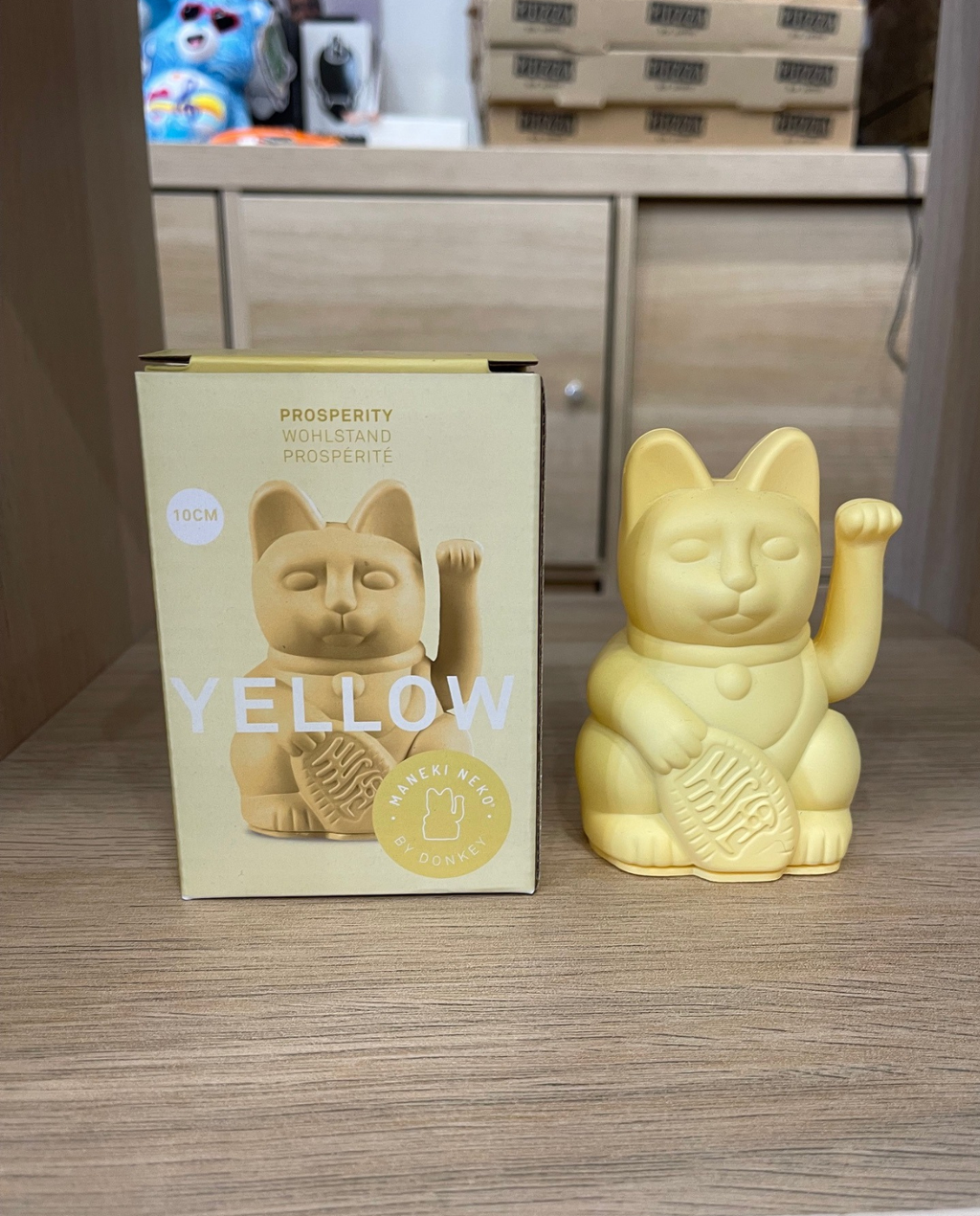 Maneki Neko jaune Prospérité medium