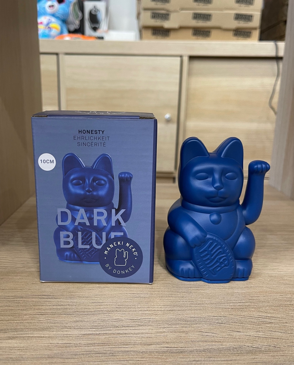 Maneki Neko bleu Sincérité medium