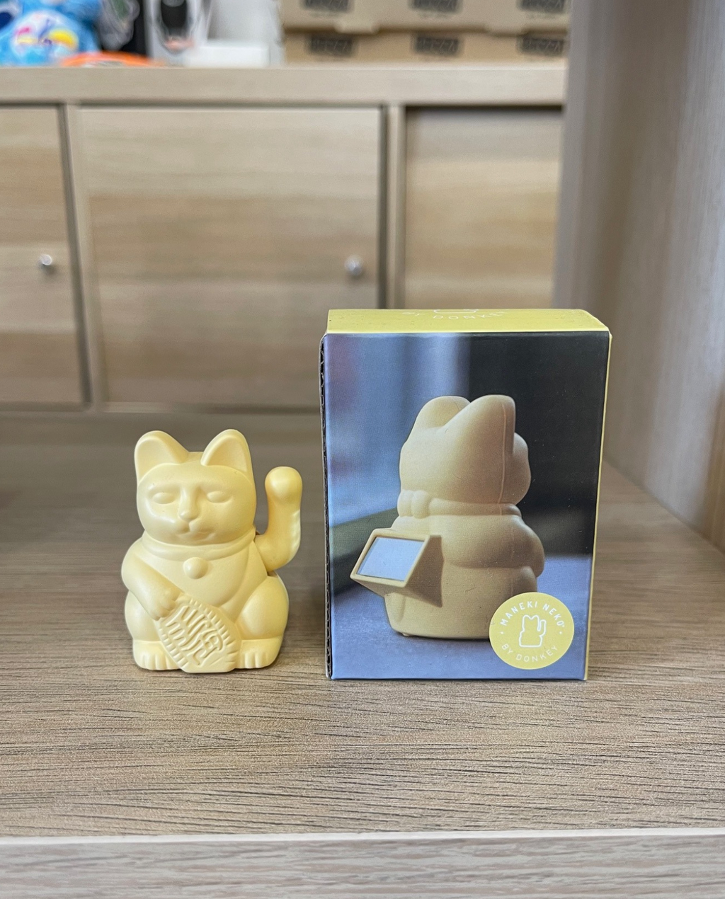 Maneki Neko jaune Prospérité mini solaire