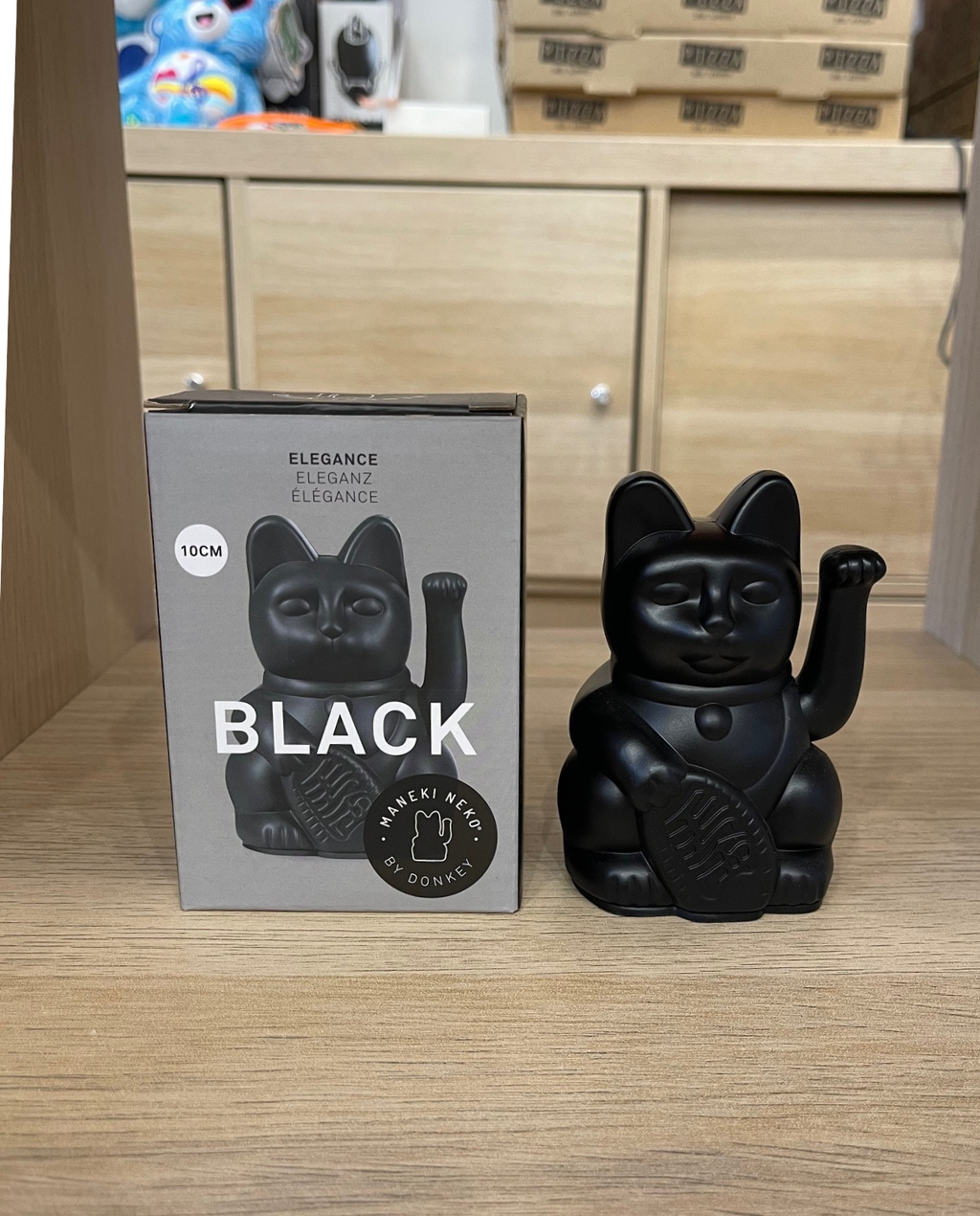 Maneki Neko noir Elégance existe en 2 tailles medium et large