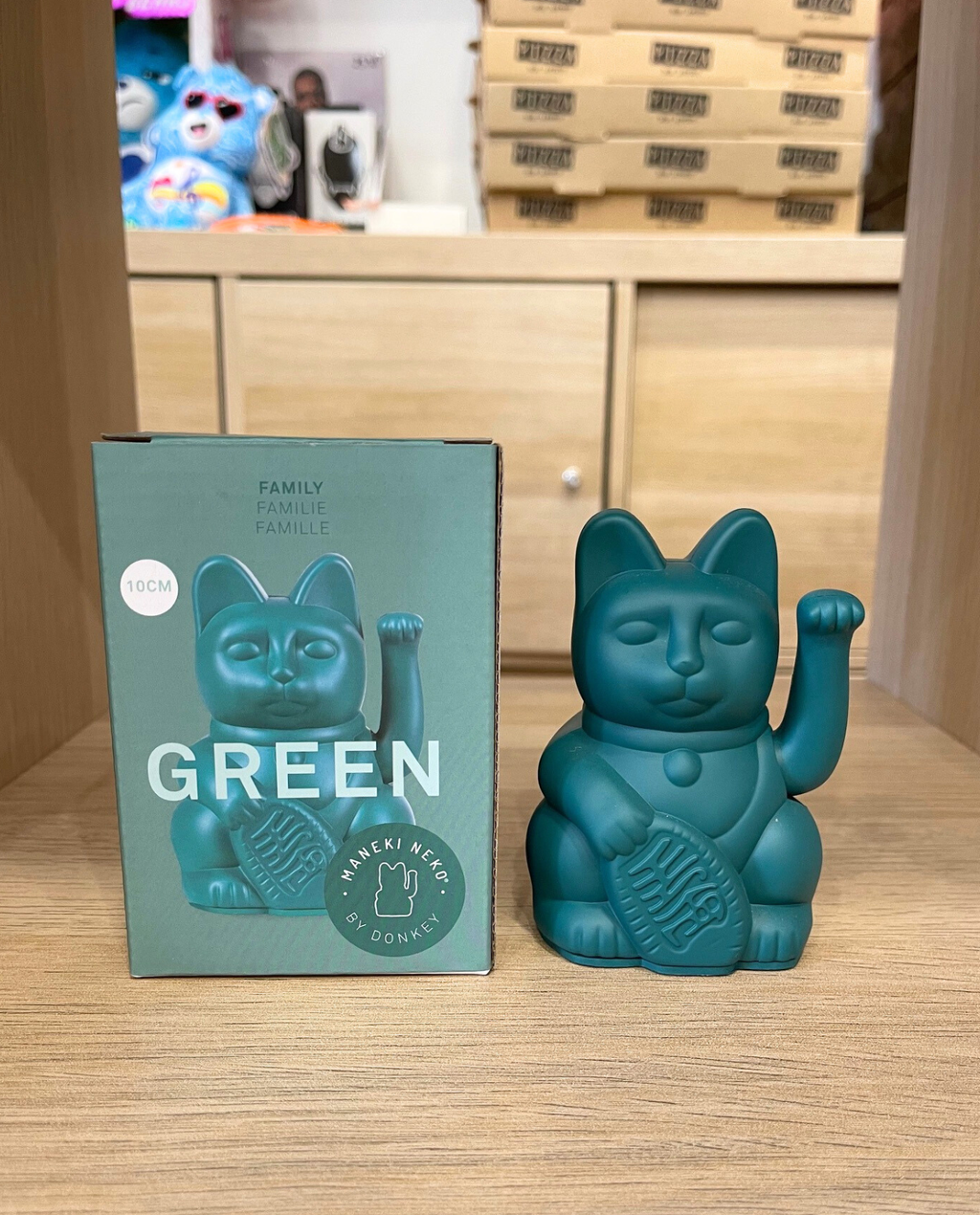 Maneki Neko vert Famille existe en 2 tailles medium et large