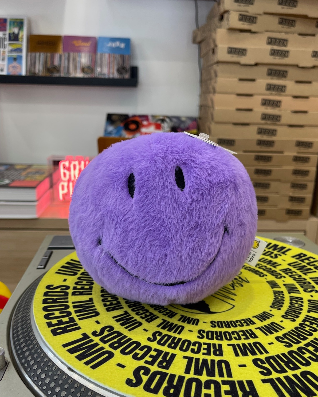 Peluche Smiley violet 13 cm