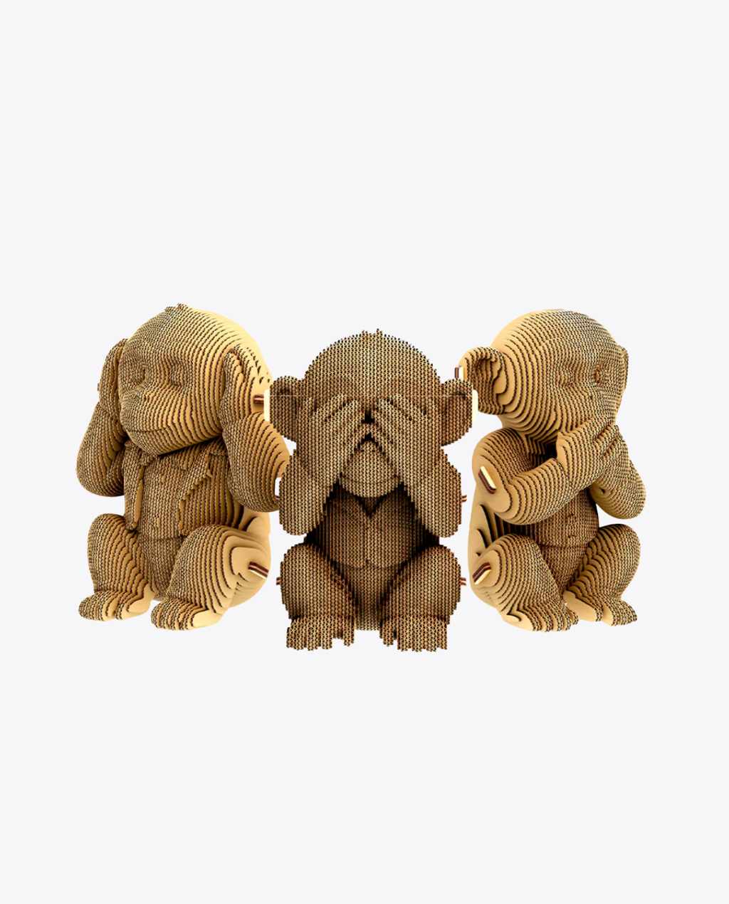 Puzzle 3D Cartonic – Trio de Singes