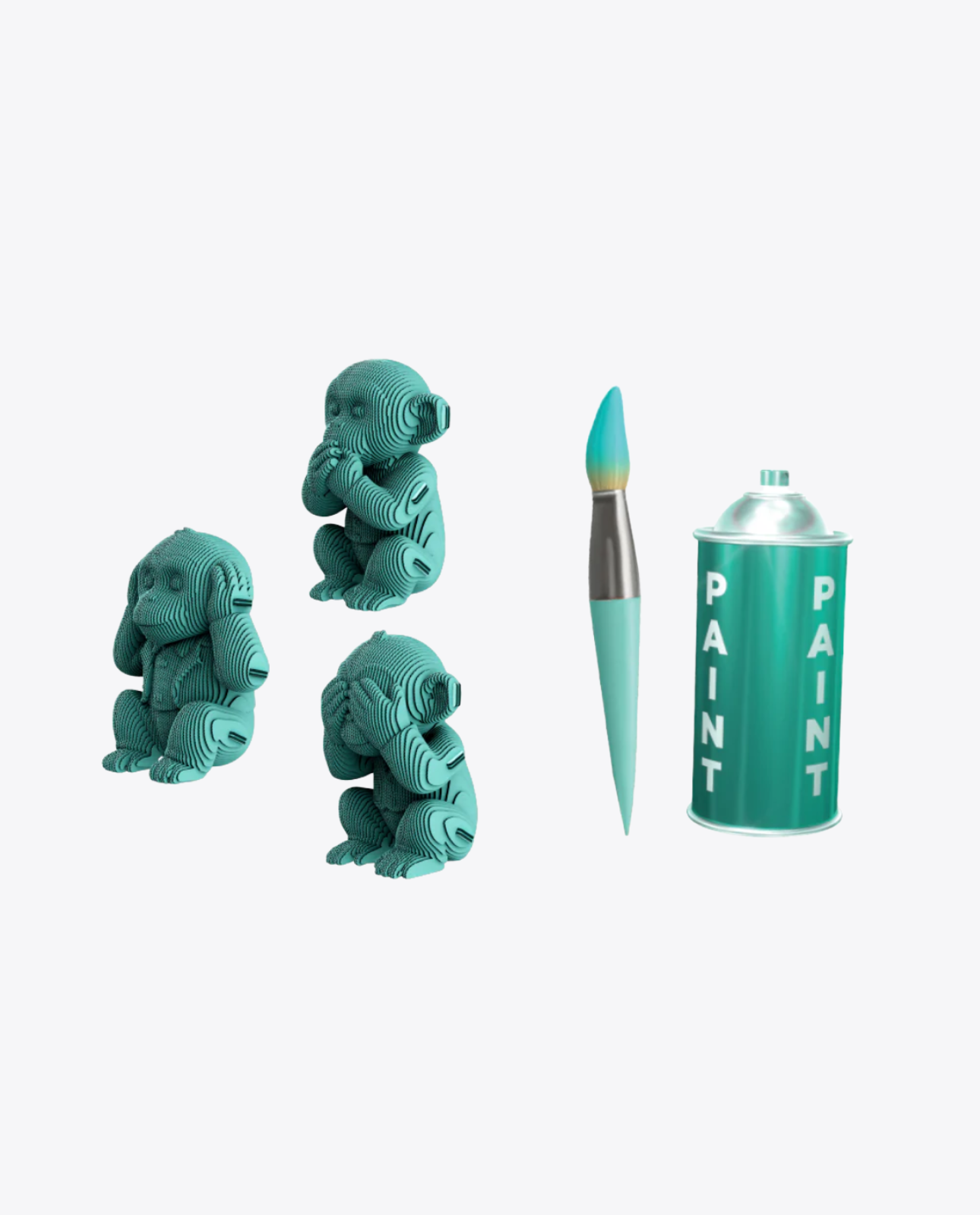 Puzzle 3D Cartonic – Trio de Singes