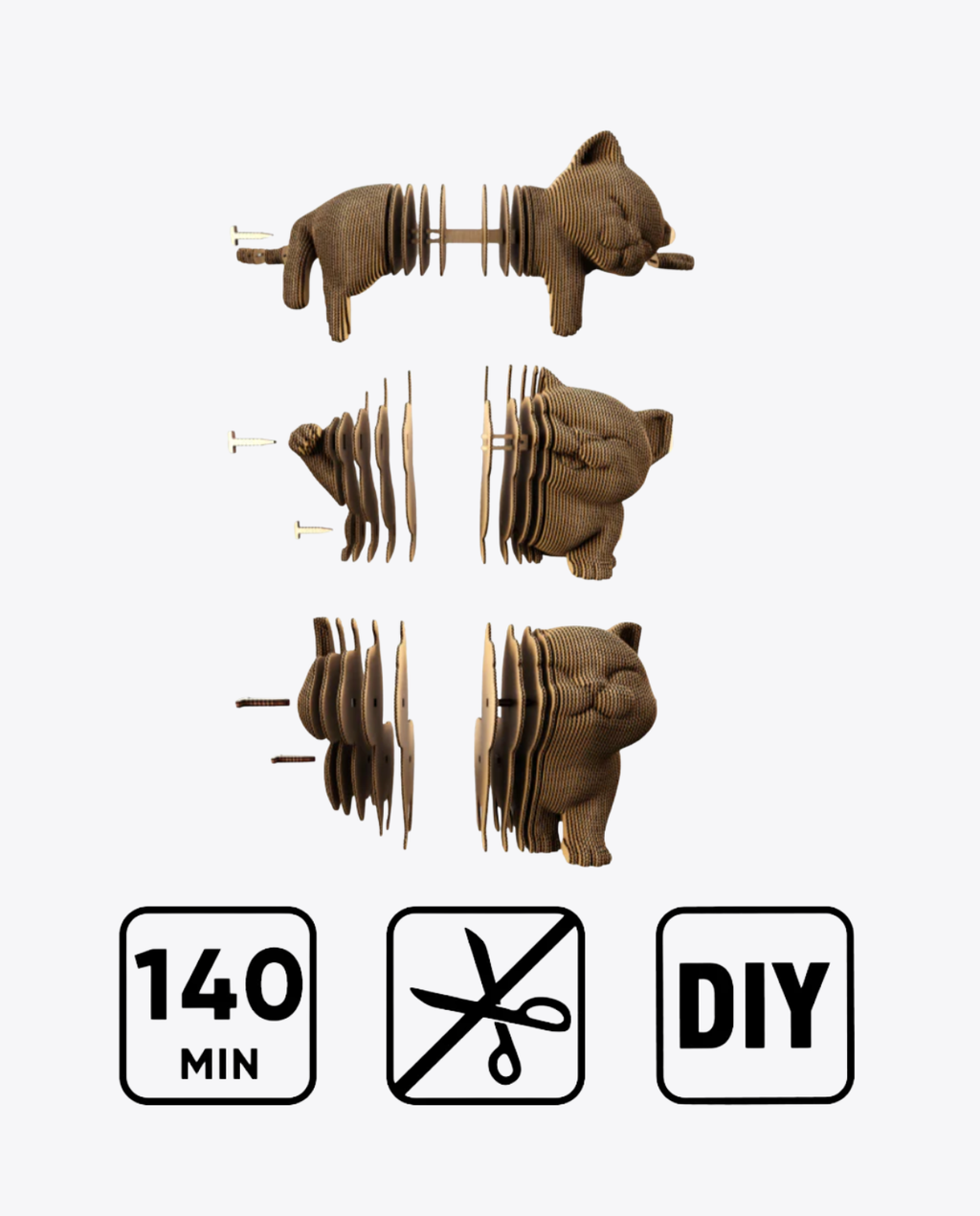 Puzzle 3D Cartonic Chat Trio