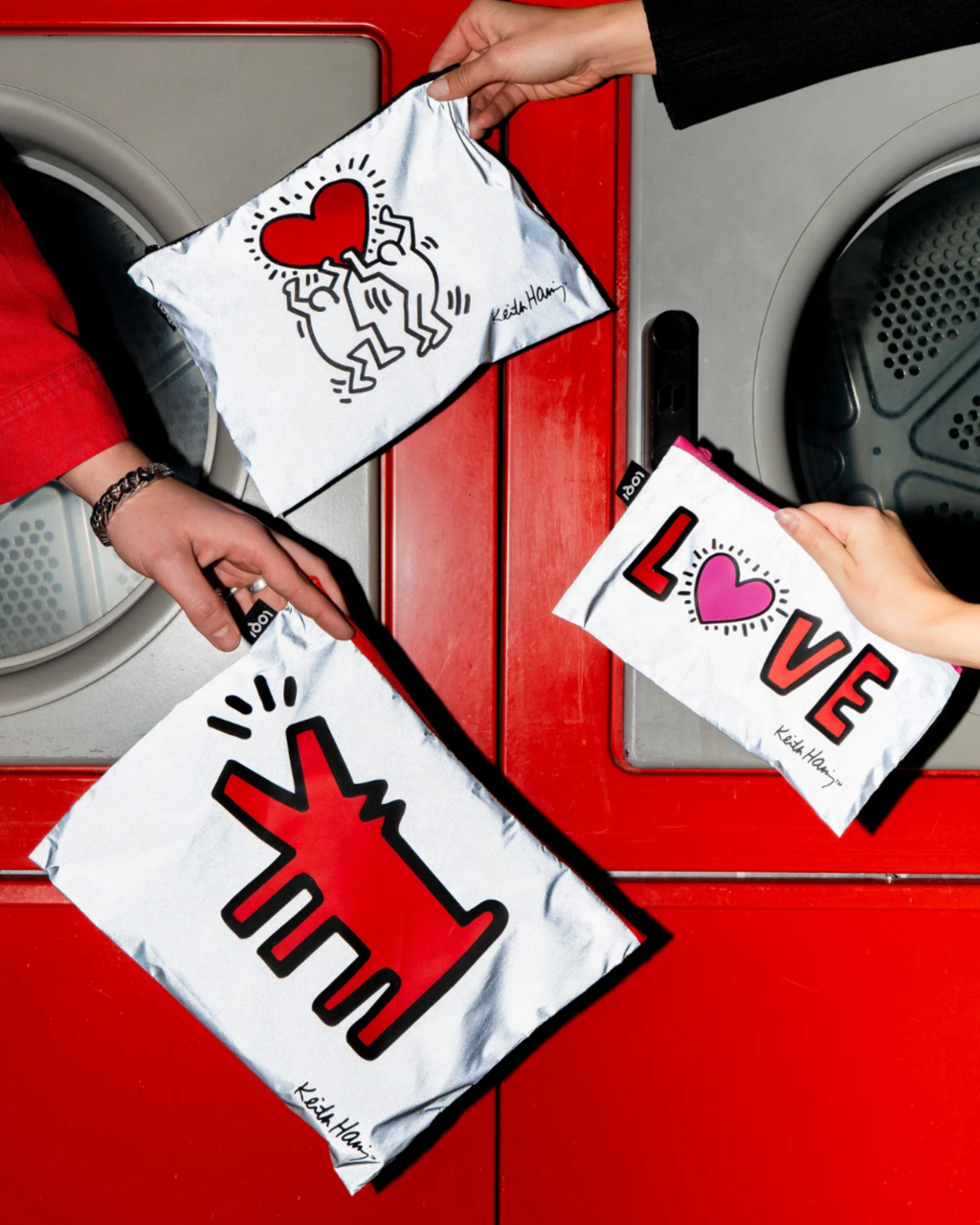 Set de 3 Pochettes Zip Keith Haring