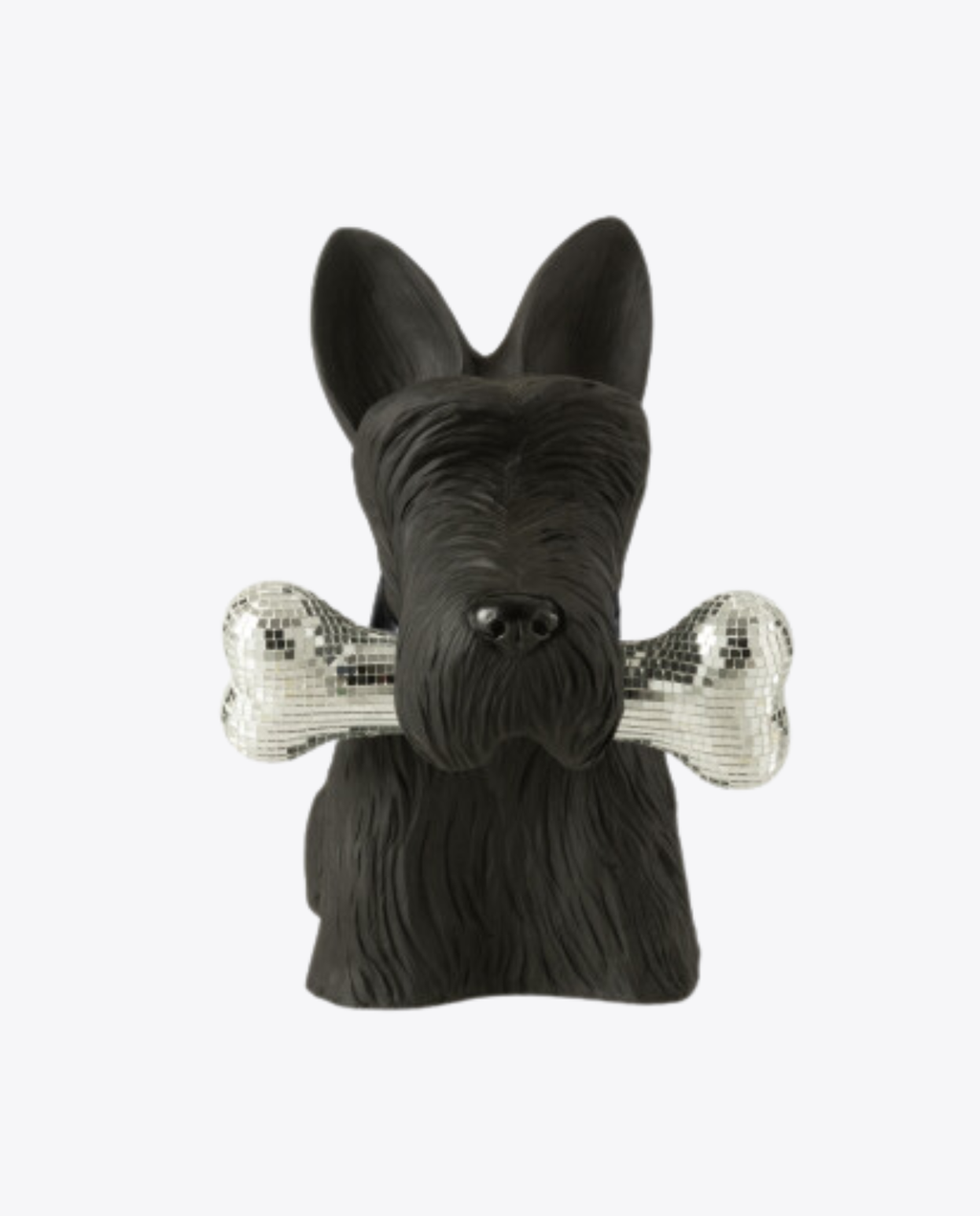 Statue Terrier Ecossais avec os à facettes