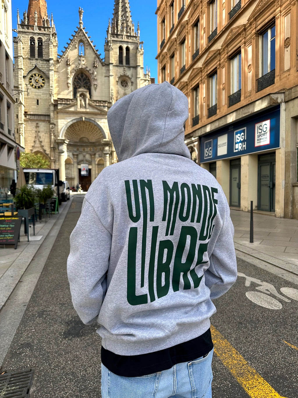 A Free World gray sweatshirt