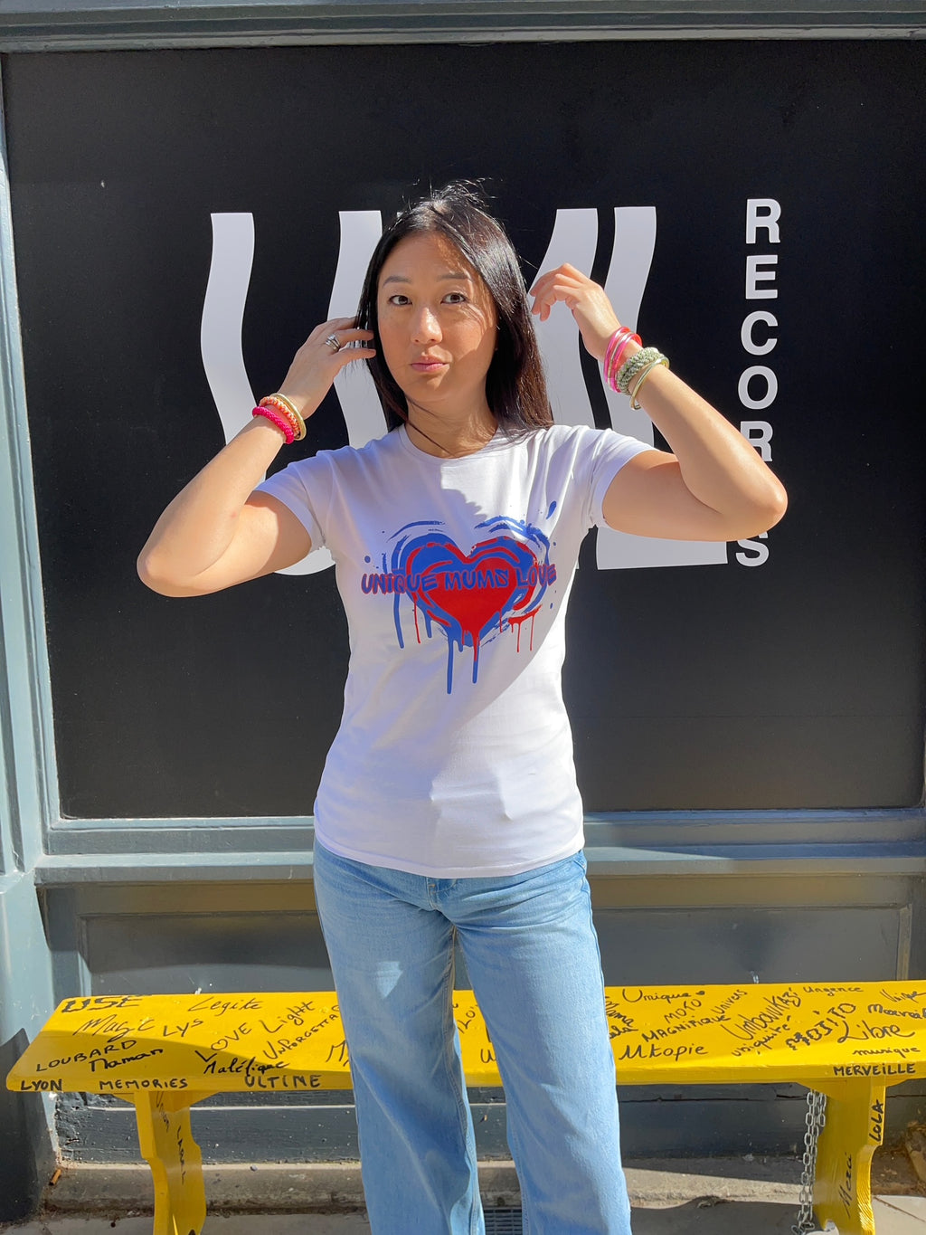 T-shirt Unique Mums Love bleu