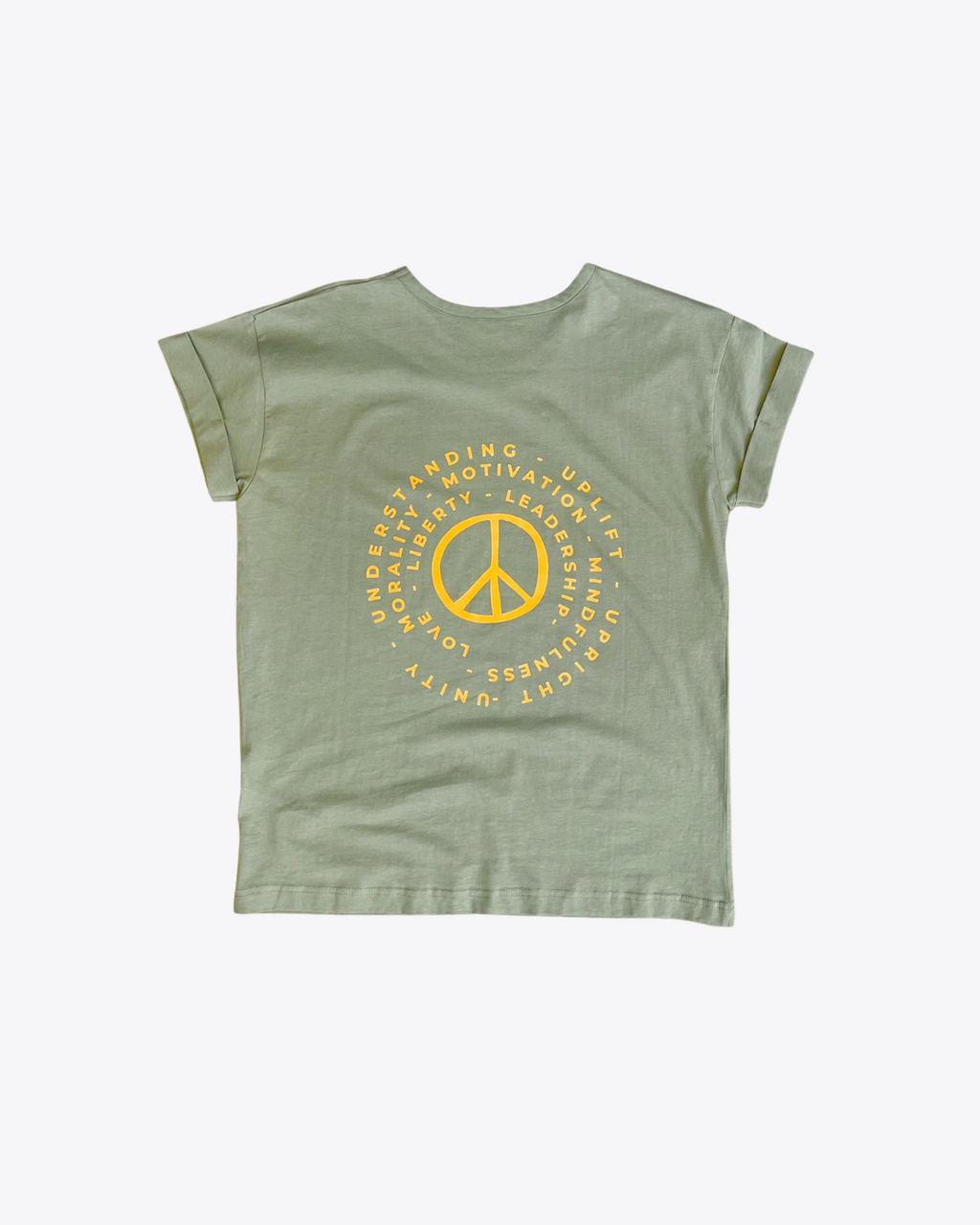 T-shirt Peace and Love kaki