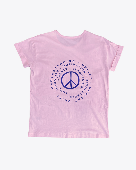 T-shirt Peace and Love rose