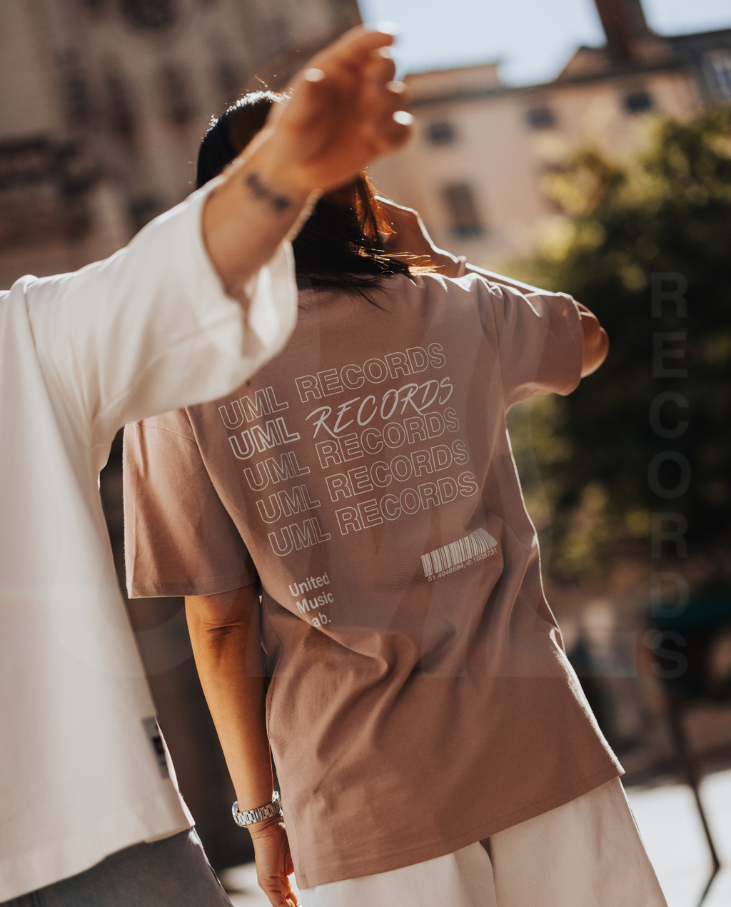 T-shirt Records UML RECORDS rose poudré