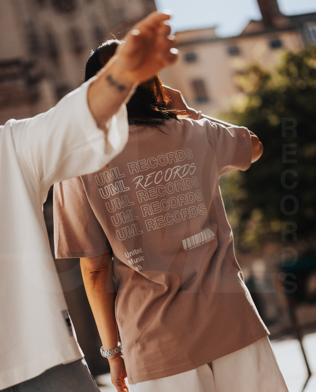 T-shirt Records UML RECORDS rose poudré