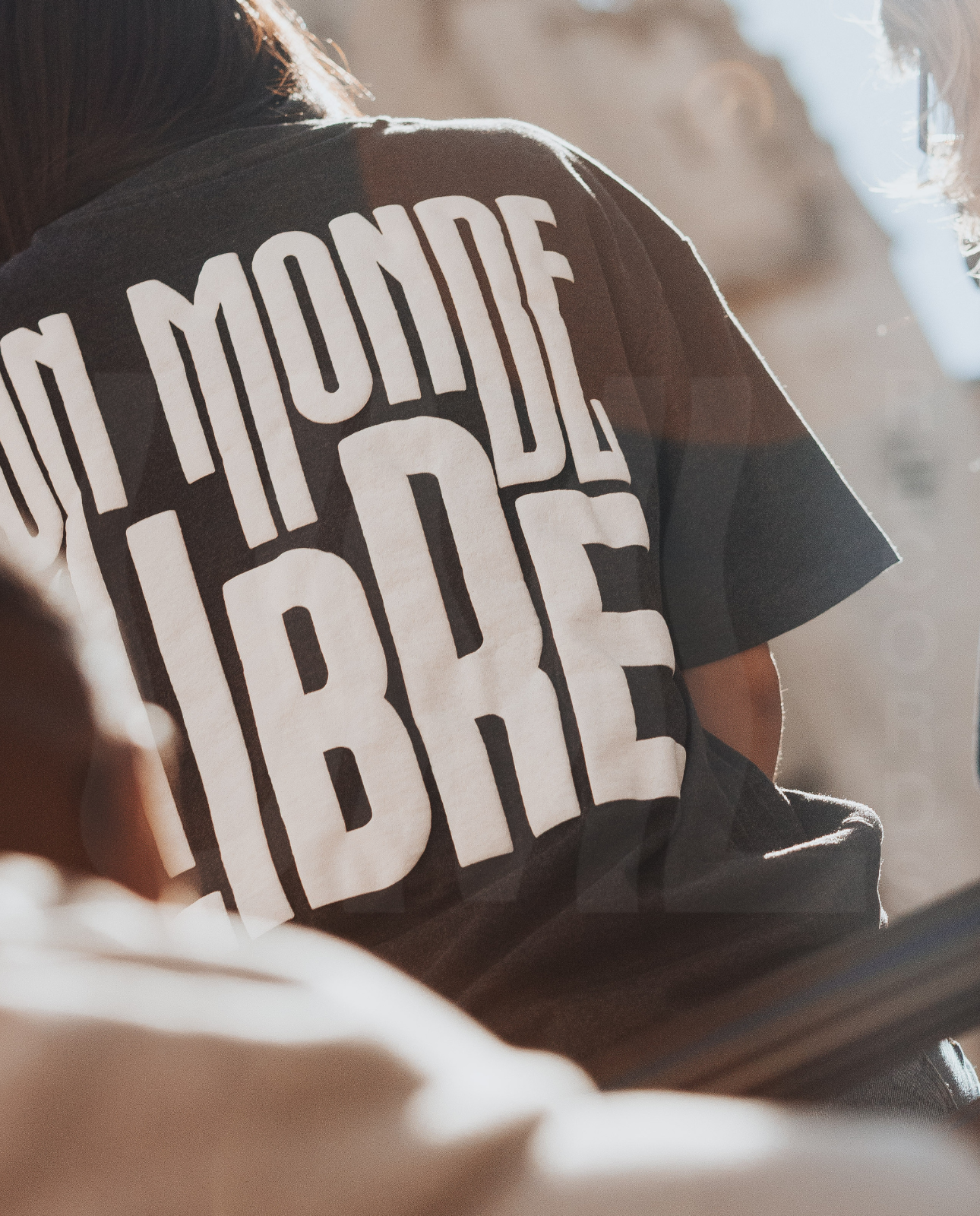 T-shirt Un Monde Libre sérigraphie gris charbon