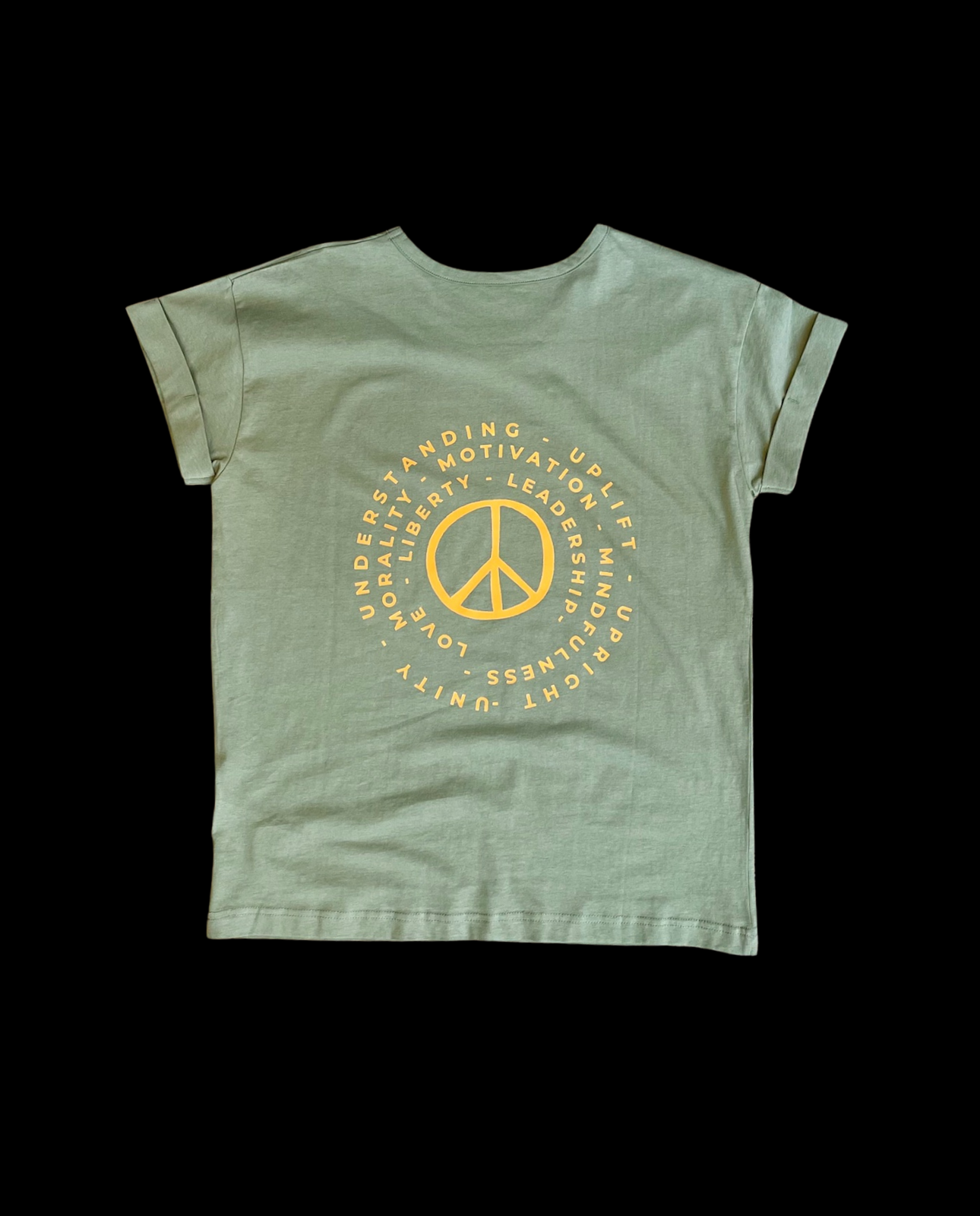 T-shirt Peace and Love kaki